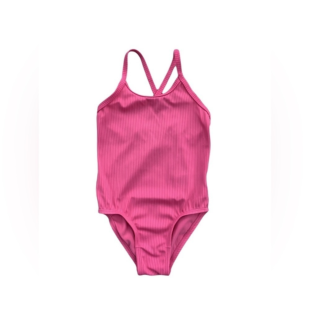 Old Navy Size 2T One Piece Pink Ribbed Swimsuit